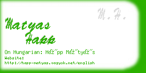 matyas happ business card